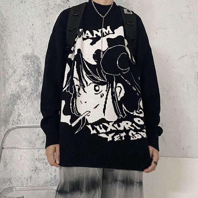 Smoking Anime Girl Sweatshirt Wakaii