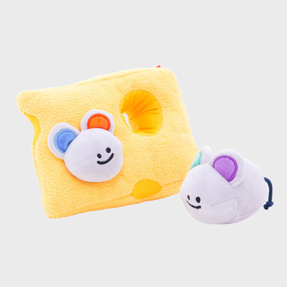 Squeaky Cheese & Mouse Dog Toy Wakaii
