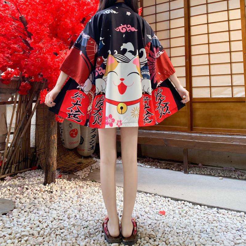 Traditional Chinese Lucky Cat Kimono