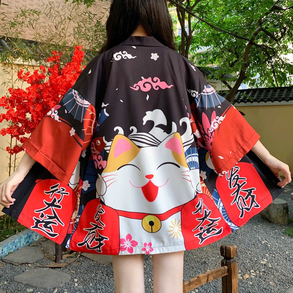 Traditional Chinese Lucky Cat Kimono