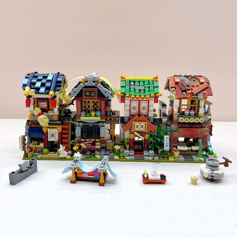 Traditional Chinese Marketplace Building Blocks