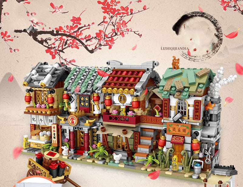 Chinese commercial street view building blocks Wakaii